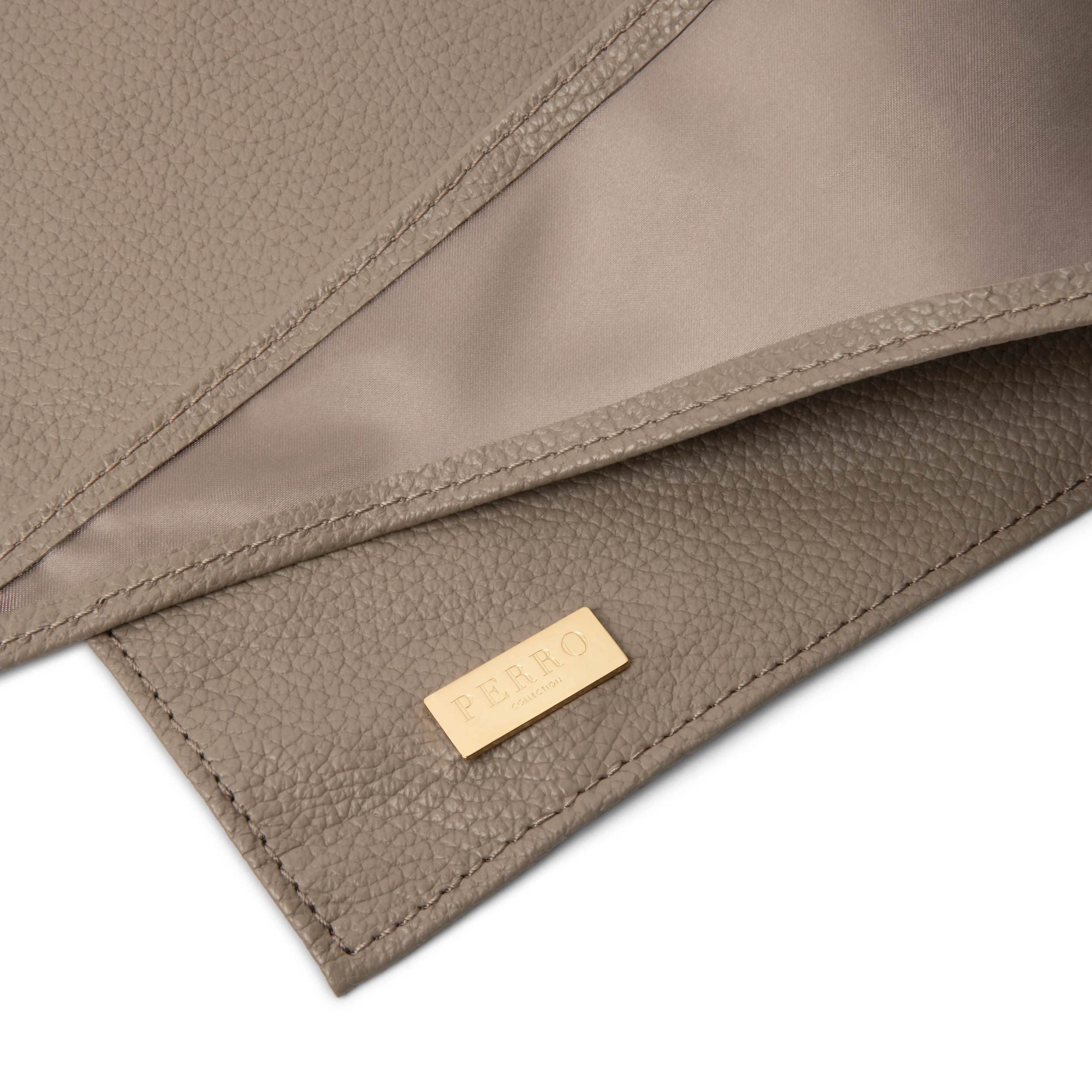 Leather scarf beige - Image 3