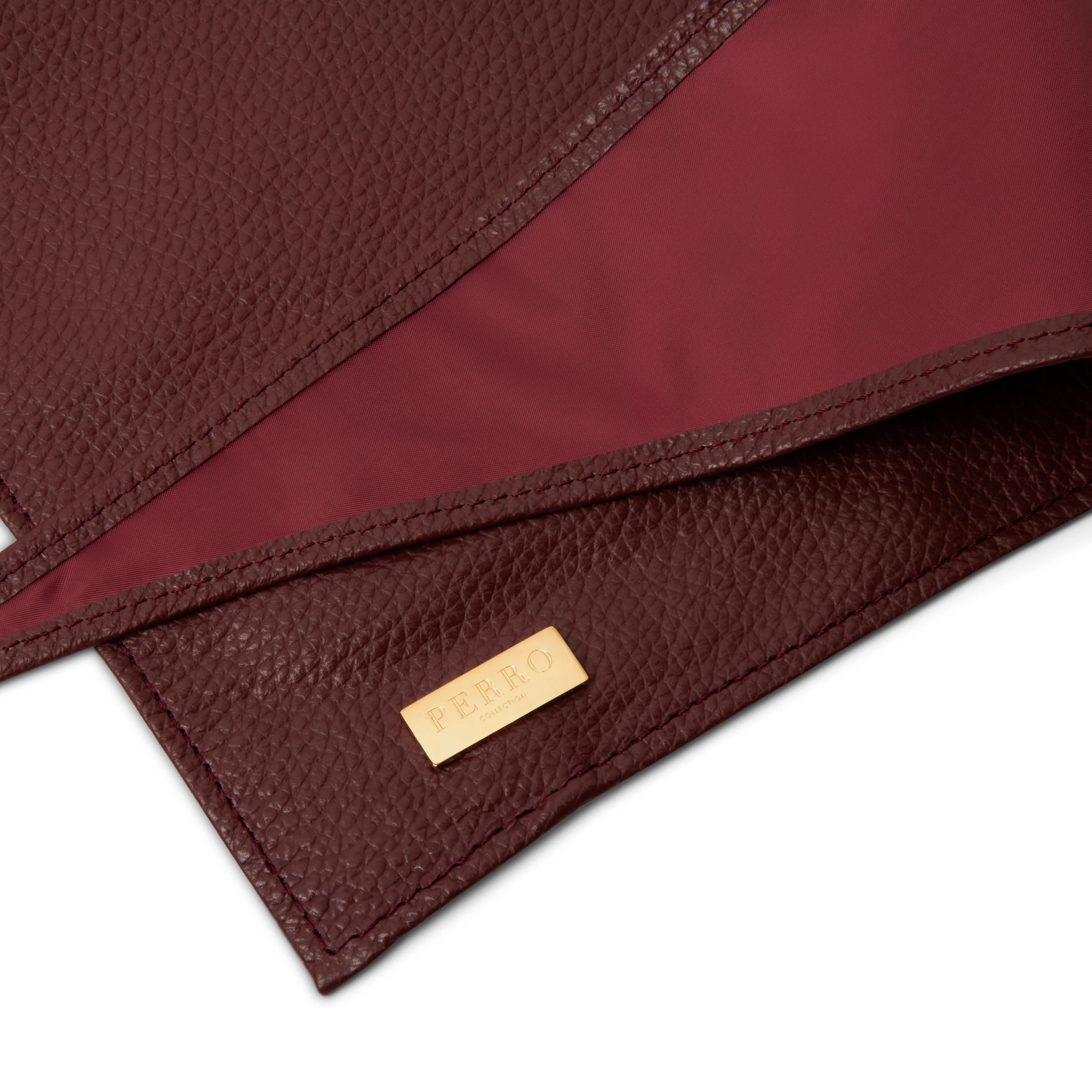 Leather scarf burgundy - Image 3