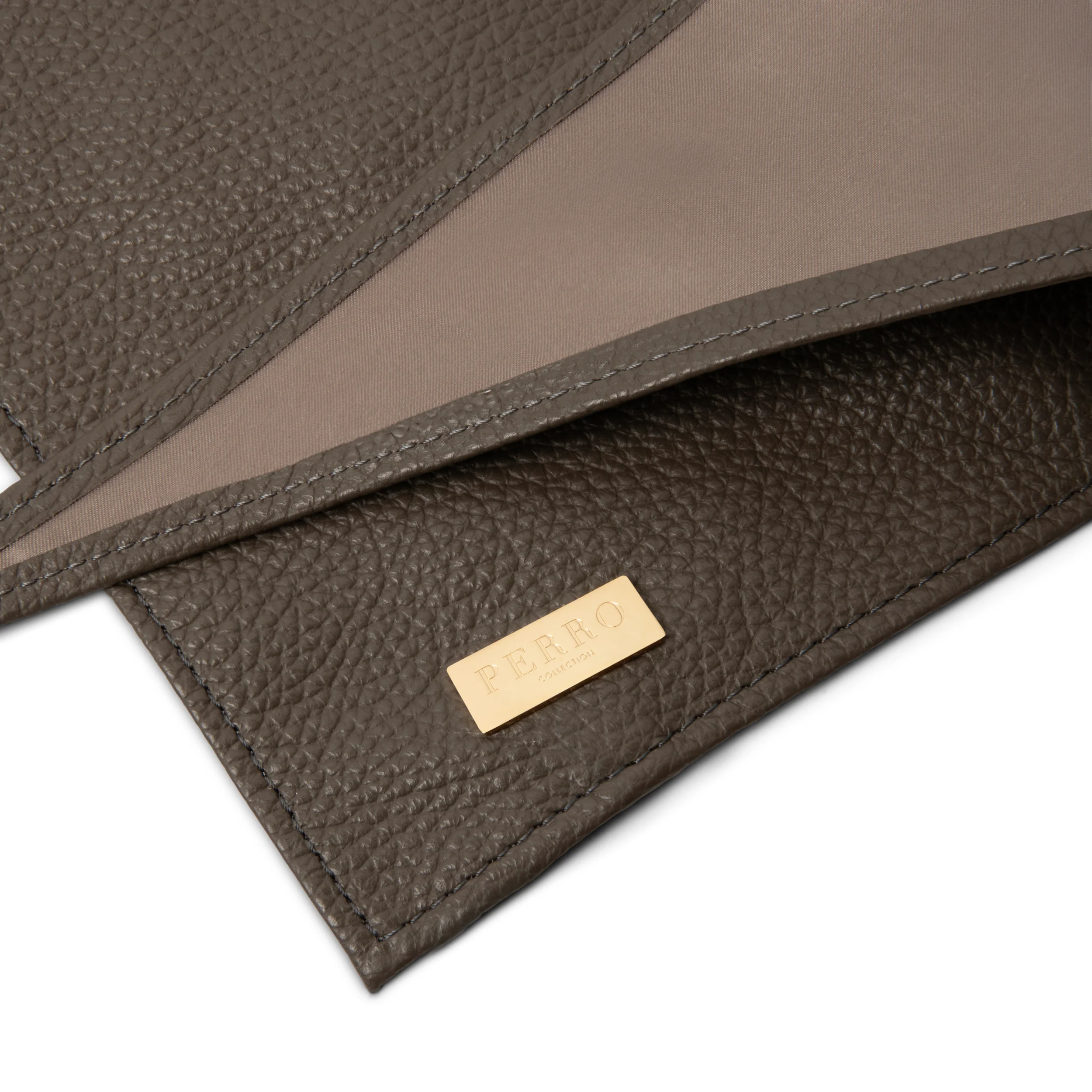 Leather scarf cacao - Image 3